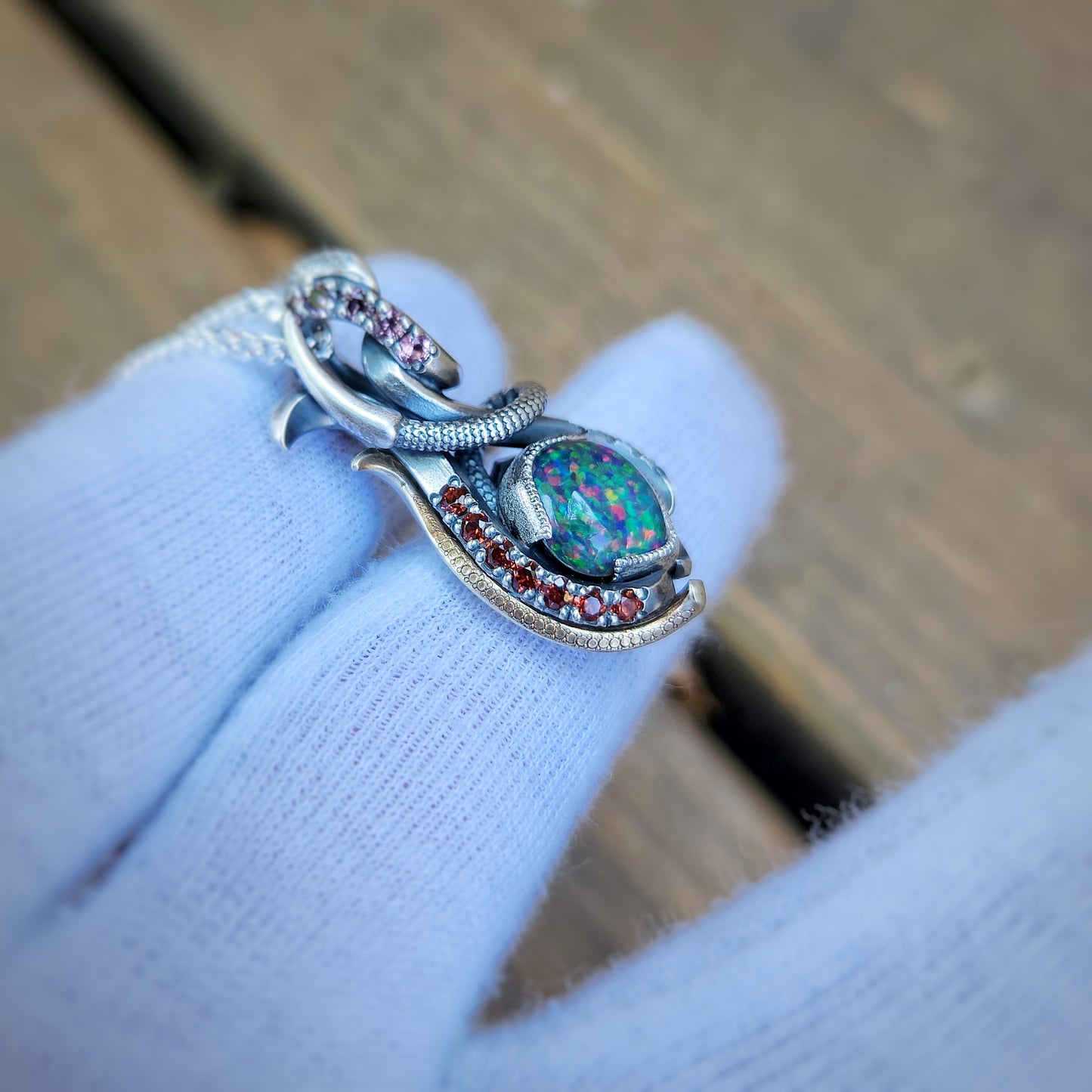 Hand-Crafted Idaho Opal Pendant