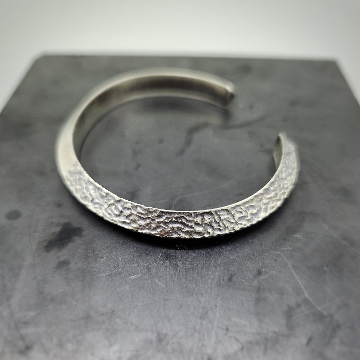Hand-forged Solid Silver Bangle