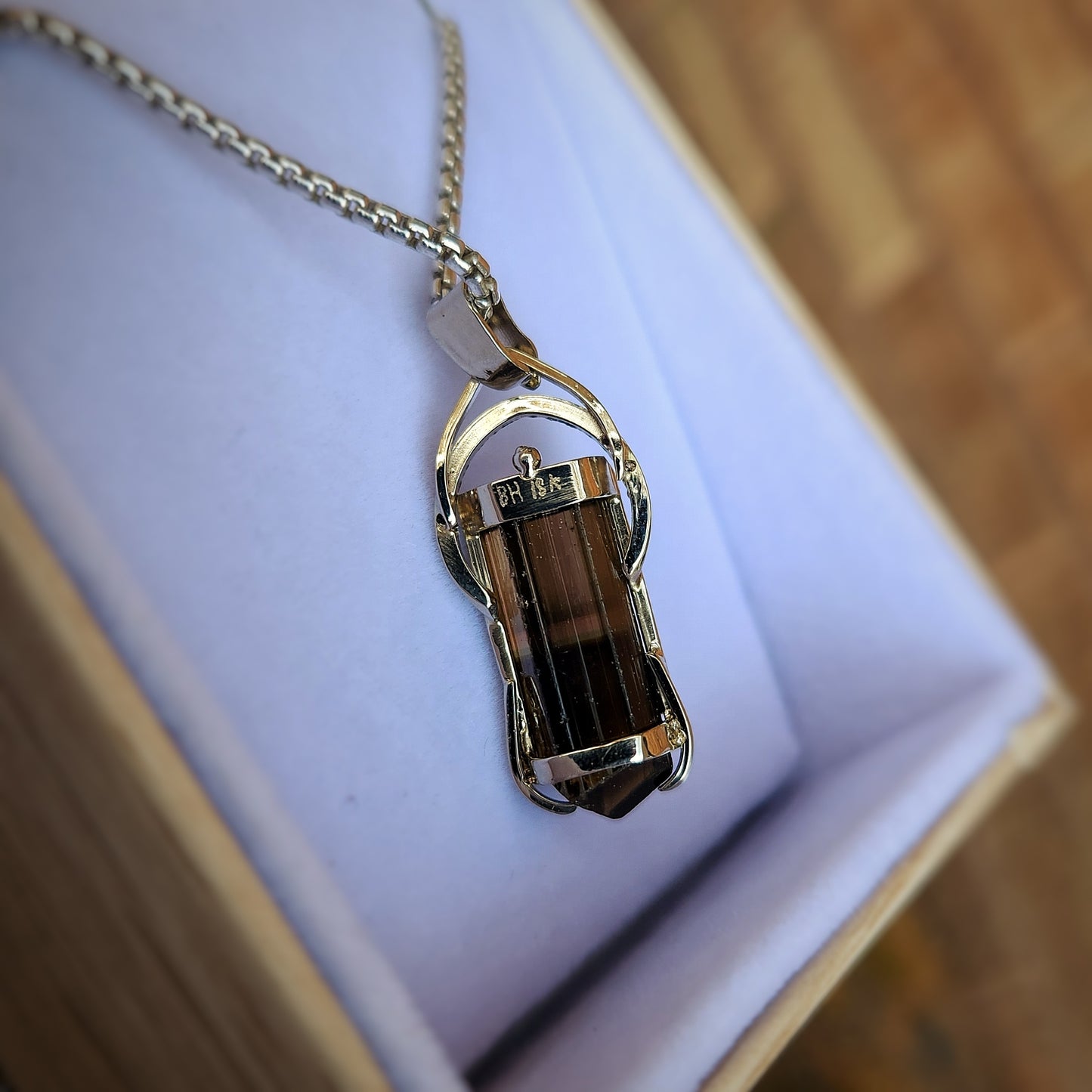 Multi-zone Tourmaline and Diamond Pendant in 18k | B. Harju Jewelry