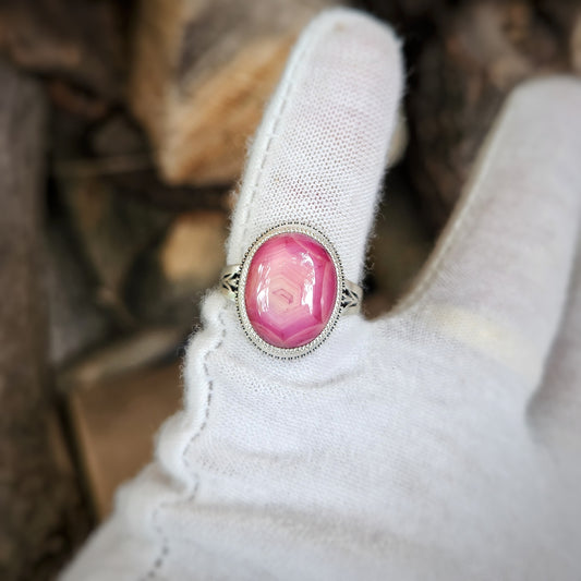 Boho inspired silver ring with an unheated star ruby.