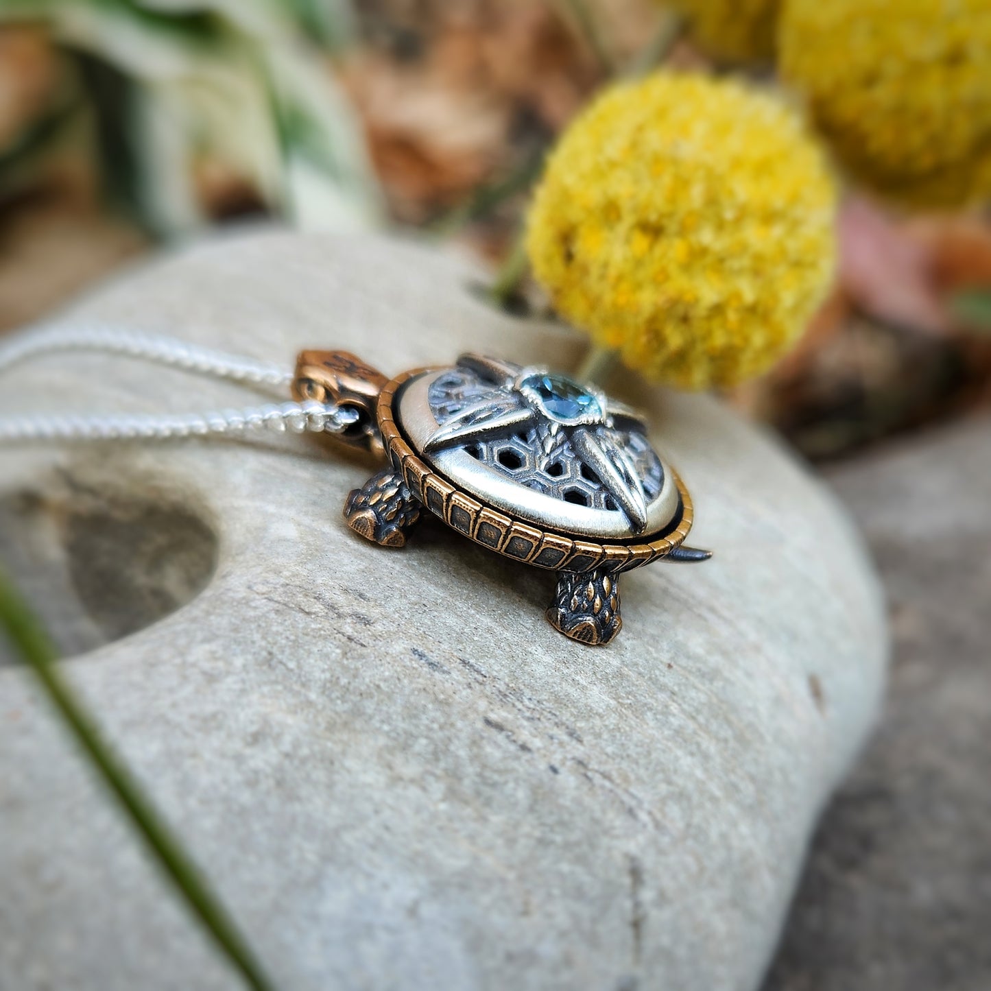 Nautical Tortoise Pendant with Spinning Shell