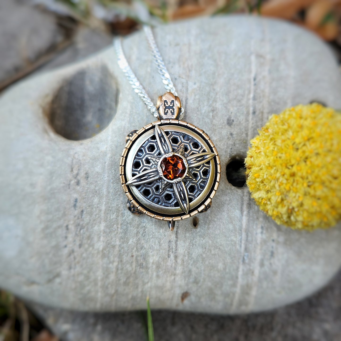 Nautical Tortoise Pendant with Spinning Shell