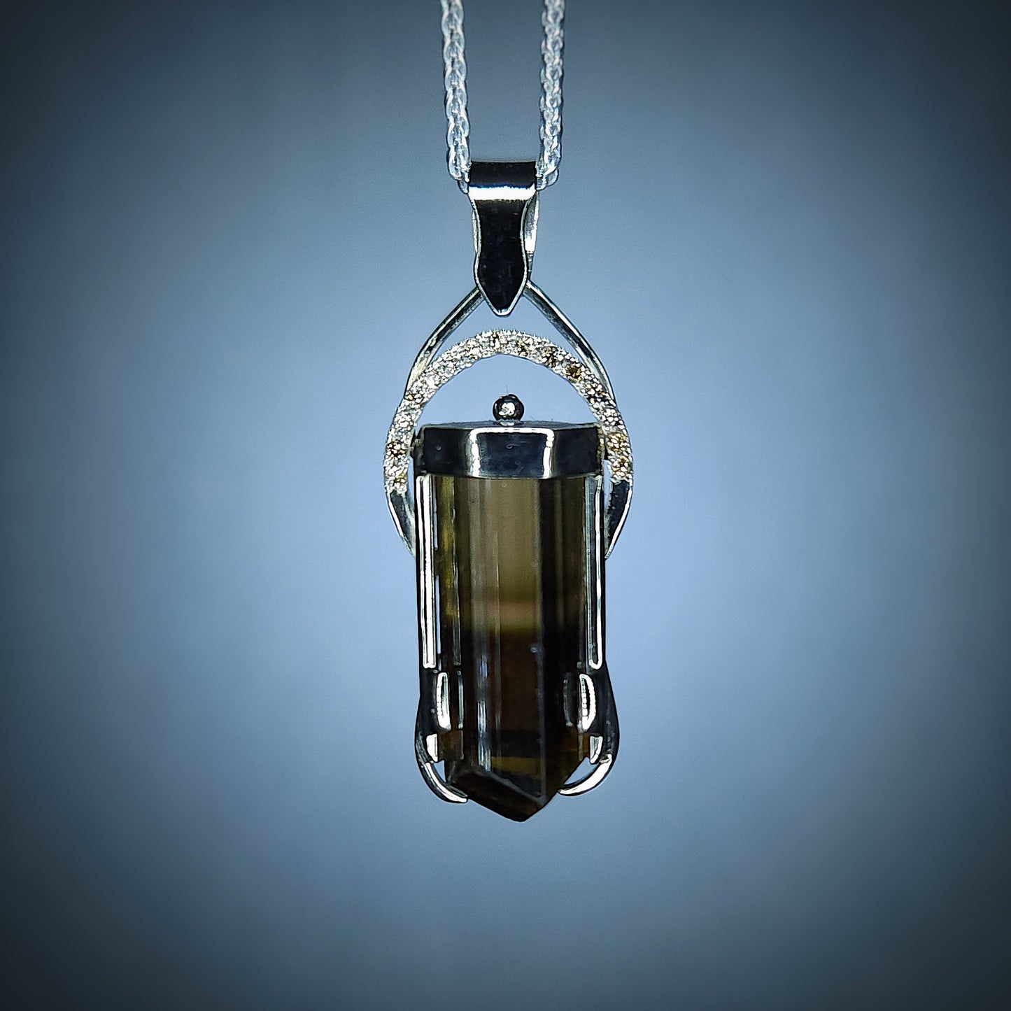 Multi-zone Tourmaline and Diamond Pendant in 18k | B. Harju Jewelry