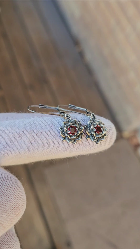 Mini Lotus Earrings