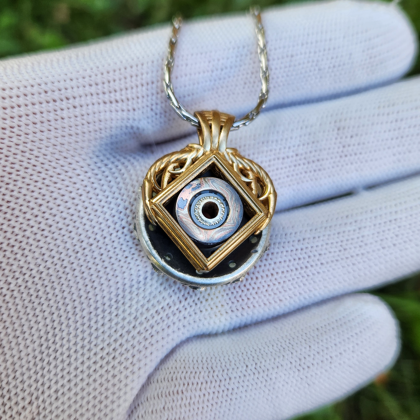"Victor" One-off Kinetic Pendant - Mixed Metals