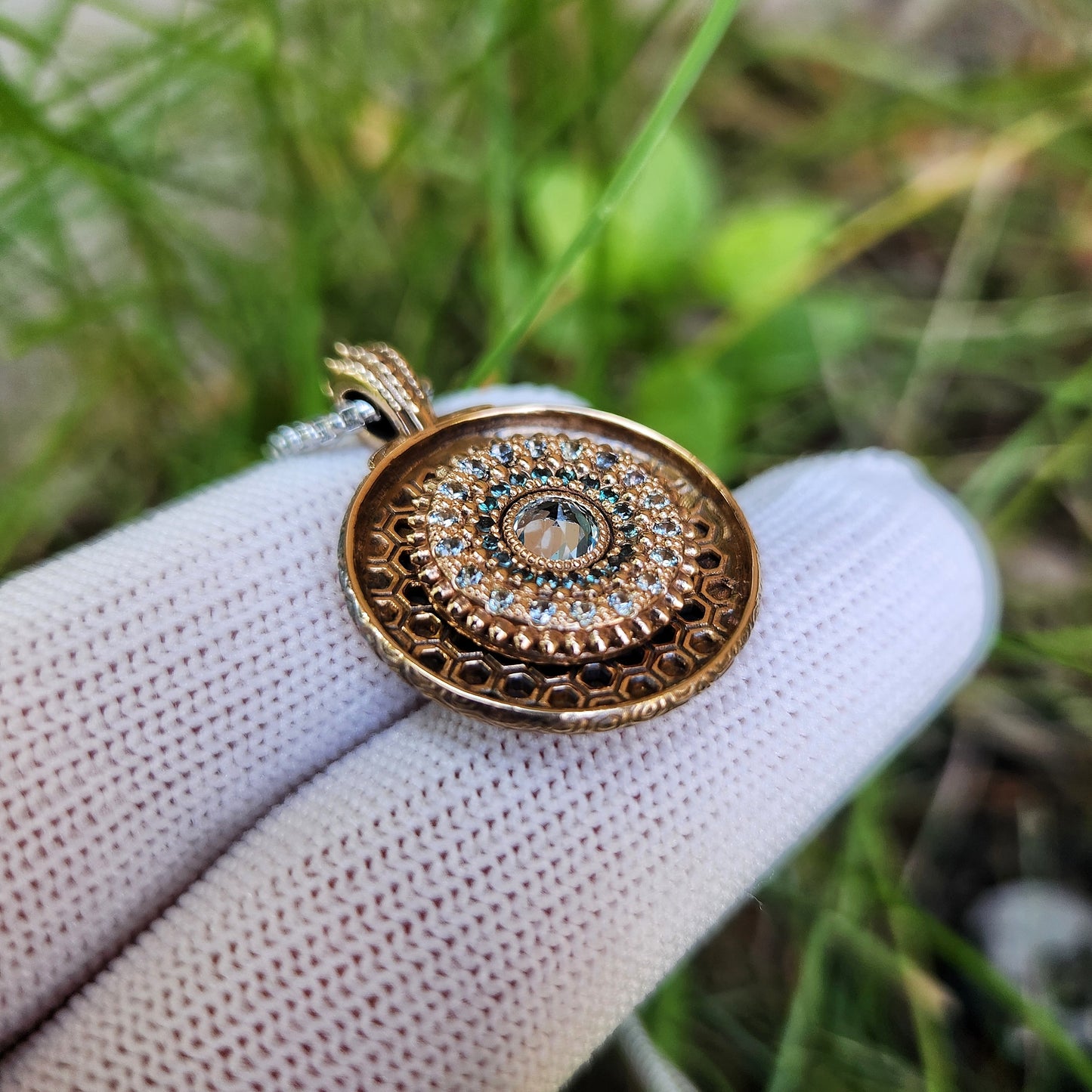 'Sundial' Mixed Metal Pendant