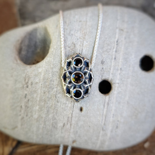 Triple Geo Pendant in Silver