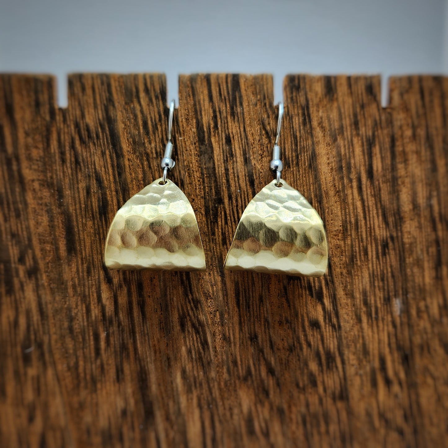 Hammered Brass Earrings