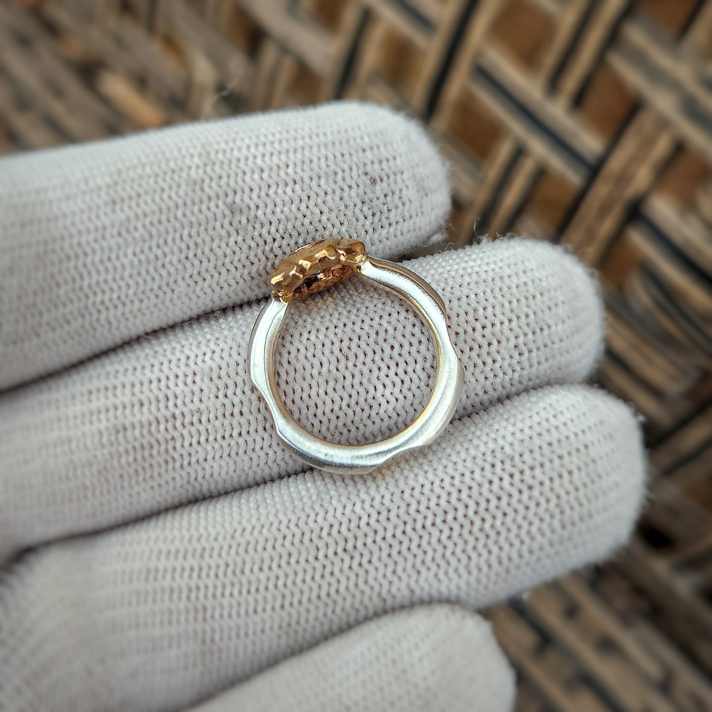 'Solstice' Ring in Silver and GPB