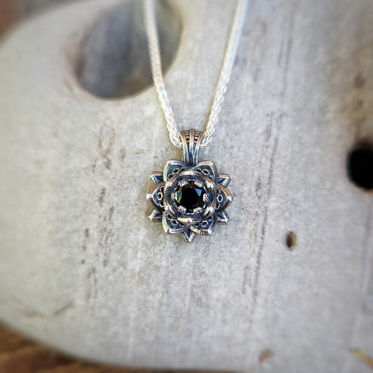 Mini Lotus Pendant in Silver