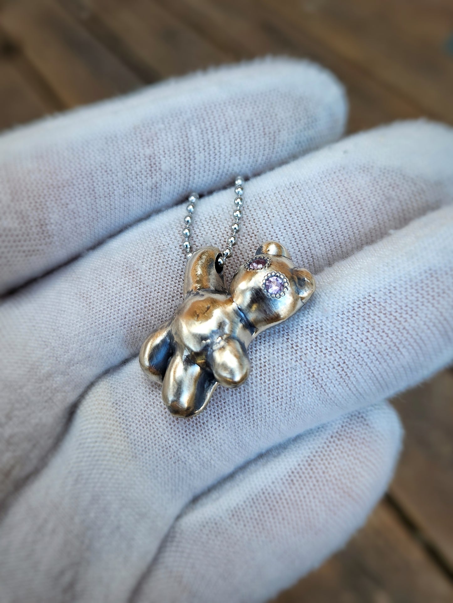 Hanging Teddy Relic Pendant