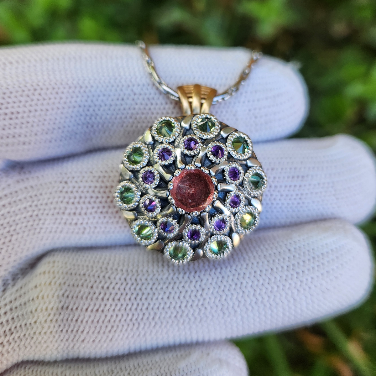 "Victor" One-off Kinetic Pendant - Mixed Metals
