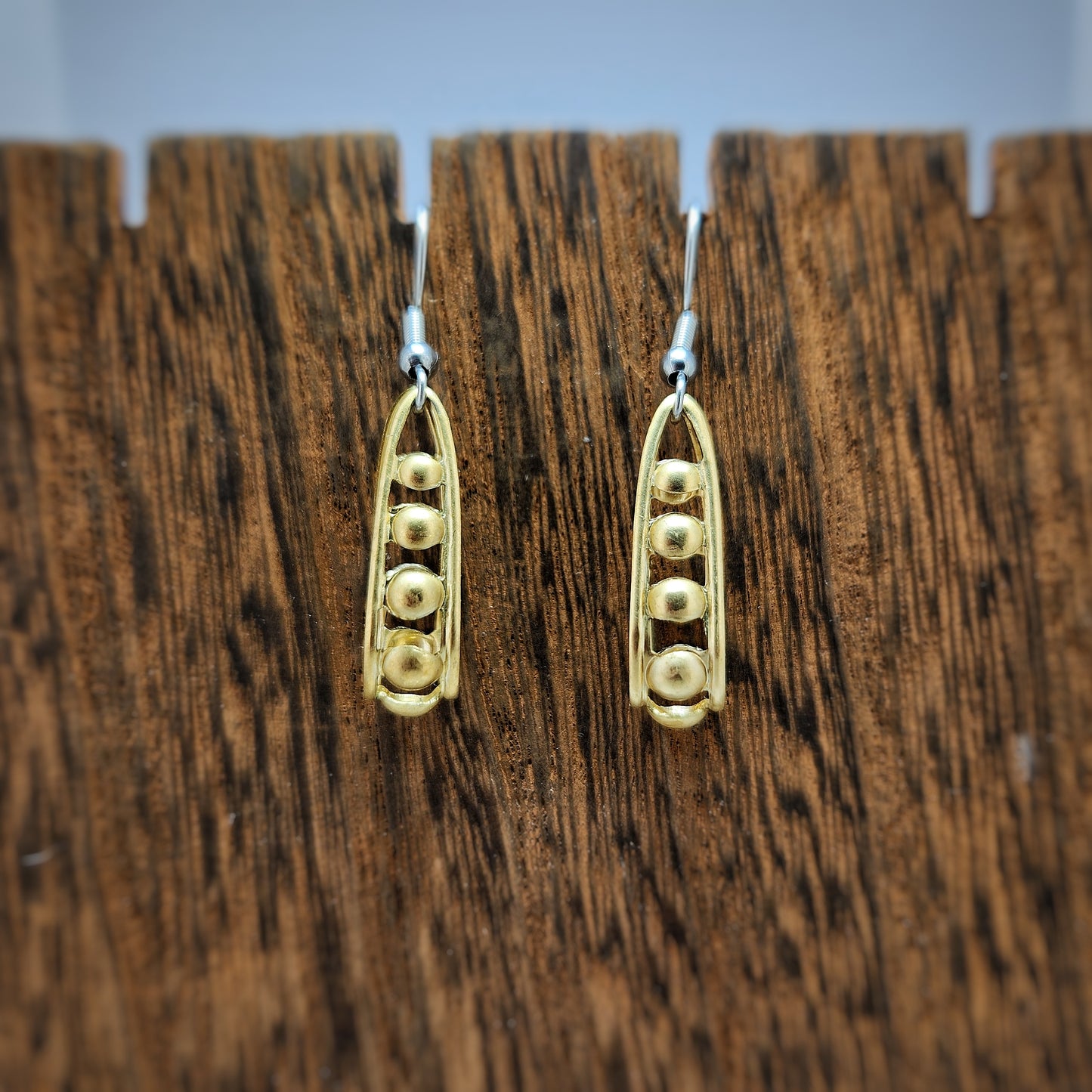 Brass 'Pea Pod' Earrings