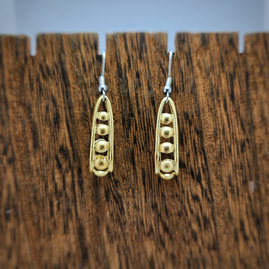 Brass 'Pea Pod' Earrings