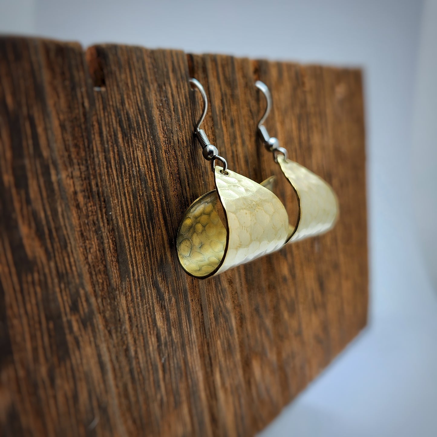 Hammered Brass Earrings