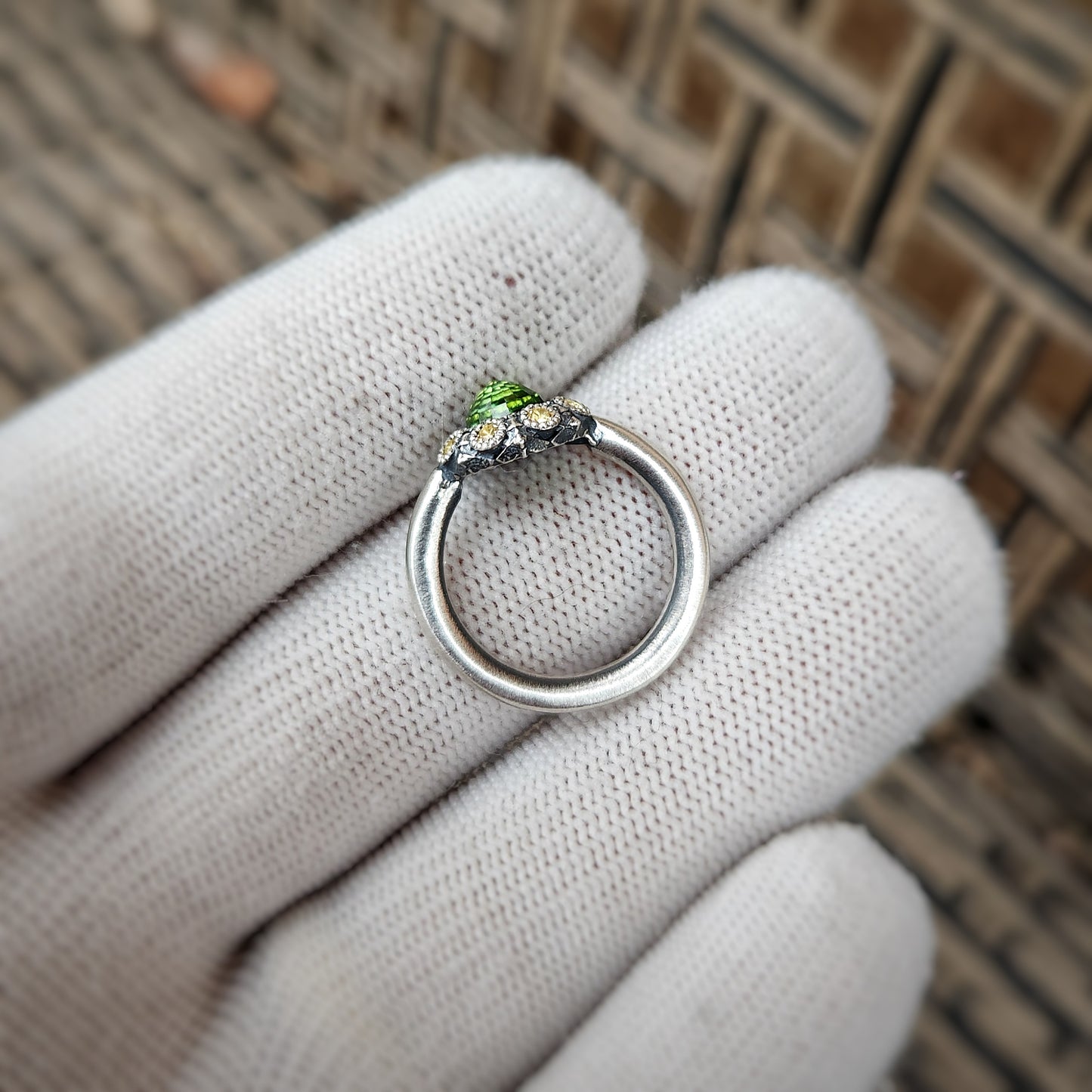 Tourmaline and Sapphire Silver Ring