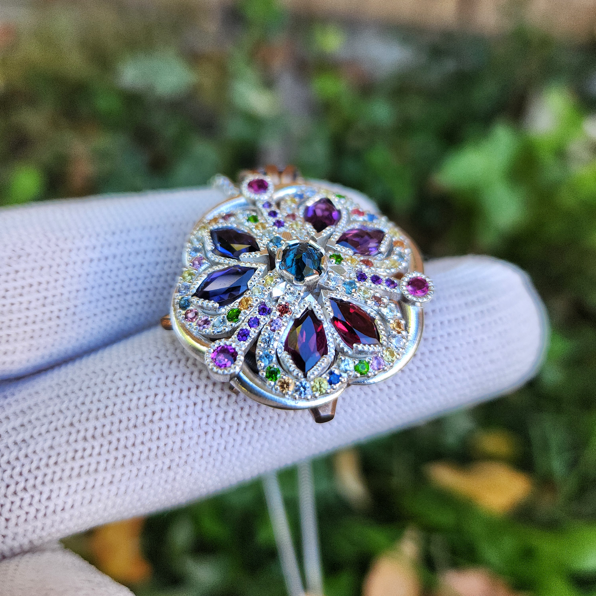 'Fenestra Rosacea' - Kinetic Mixed Metal Pendant