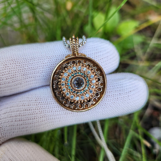 'Sundial' Mixed Metal Pendant